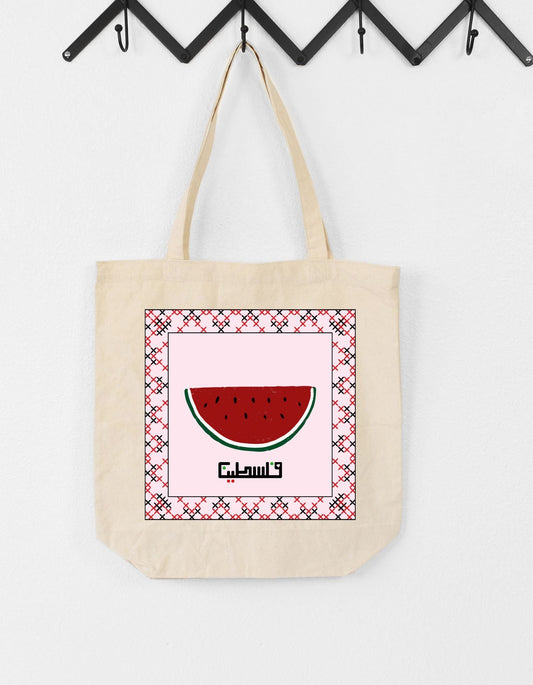 Watermelon Palestine (arabic) Tote Bag