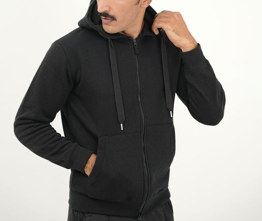 Black Zip-Up Hoodie