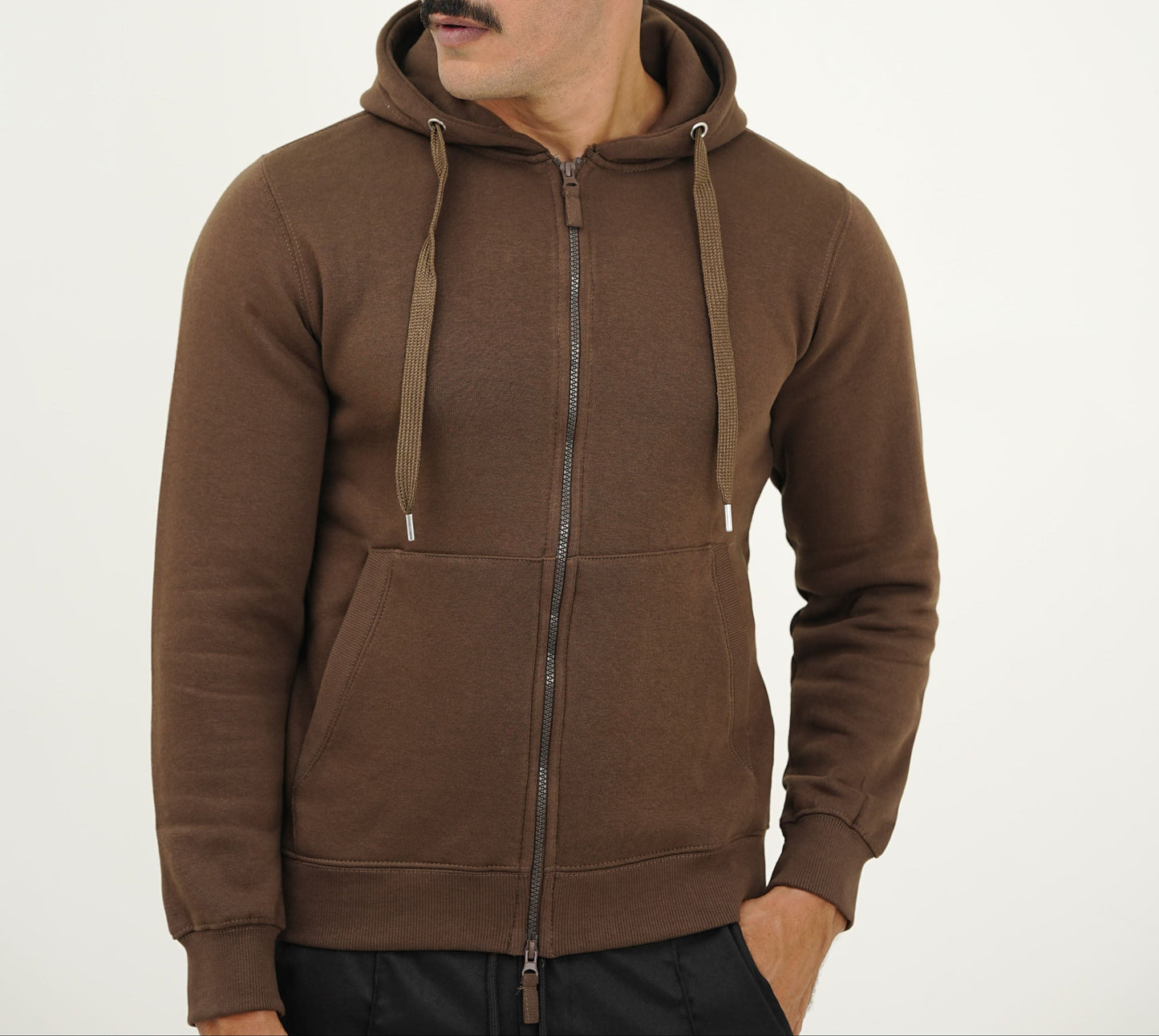 Brown Zip-Up Hoodie