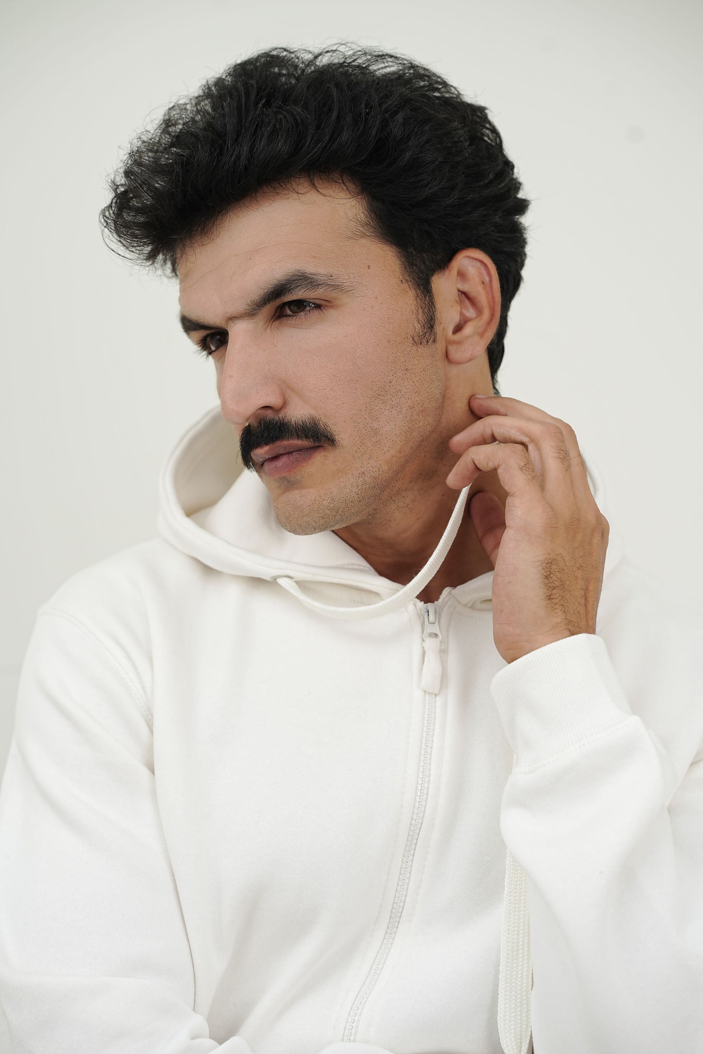 White Zip-Up Hoodie