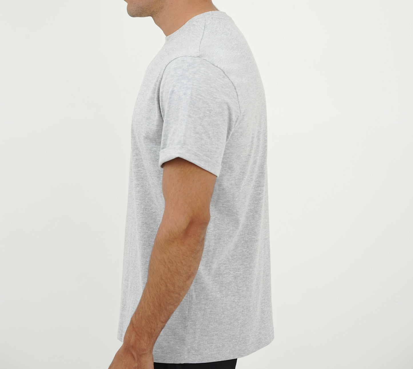 Grey Crew Neck T-Shirt (Half-Sleeve)