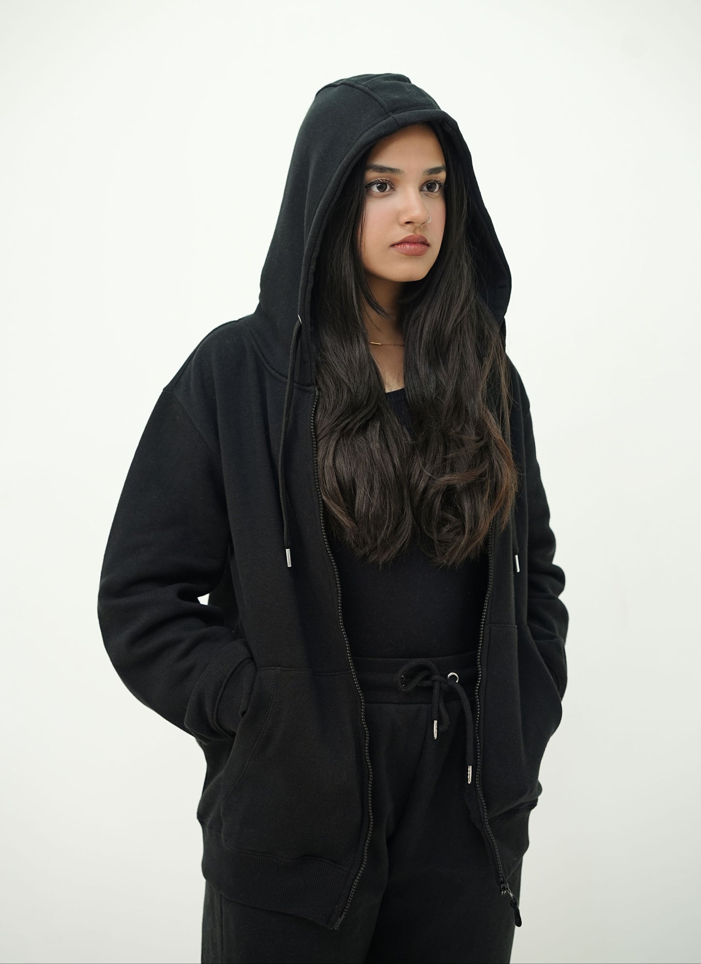 Black Zip-Up Hoodie