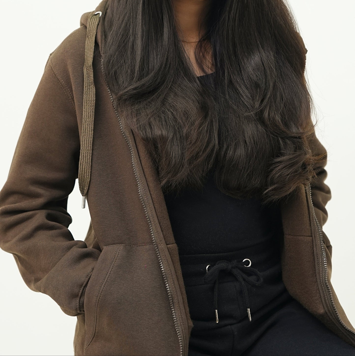 Brown Zip-Up Hoodie